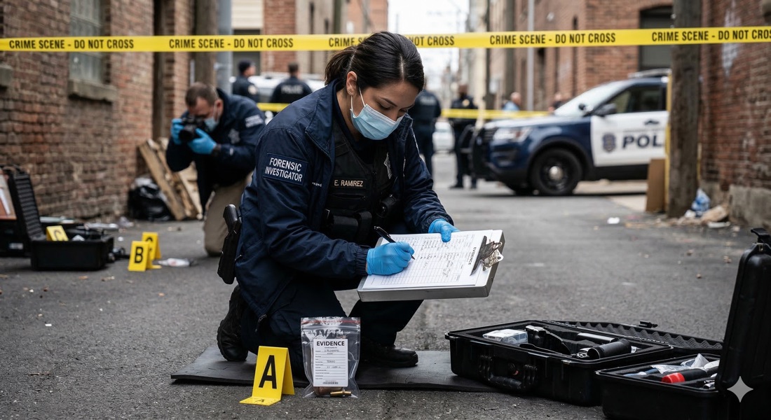 Crime scene evidence photo